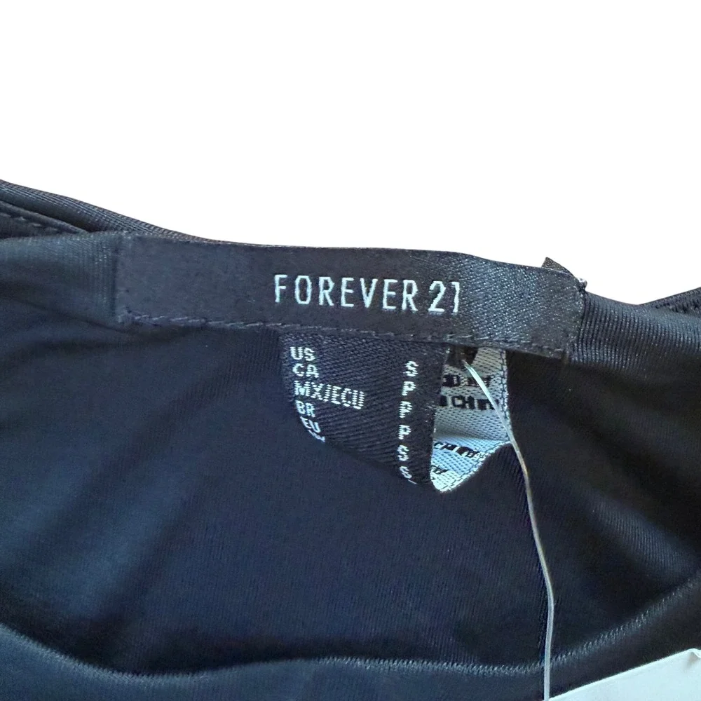 Black Long Sleeve Bodycon Mini Dress NWT Forever 21 Size Small Date Night Goth